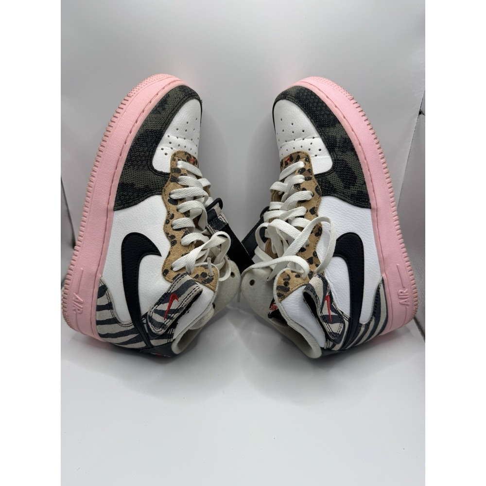 Nike Air Force 1 Women's Size 7.5 Mid Tunnel Walk Animal Instinct Sneakers Shoe - Picture 3 of 10